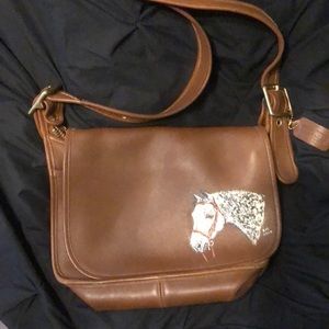 Vintage coach hand painted leather purse